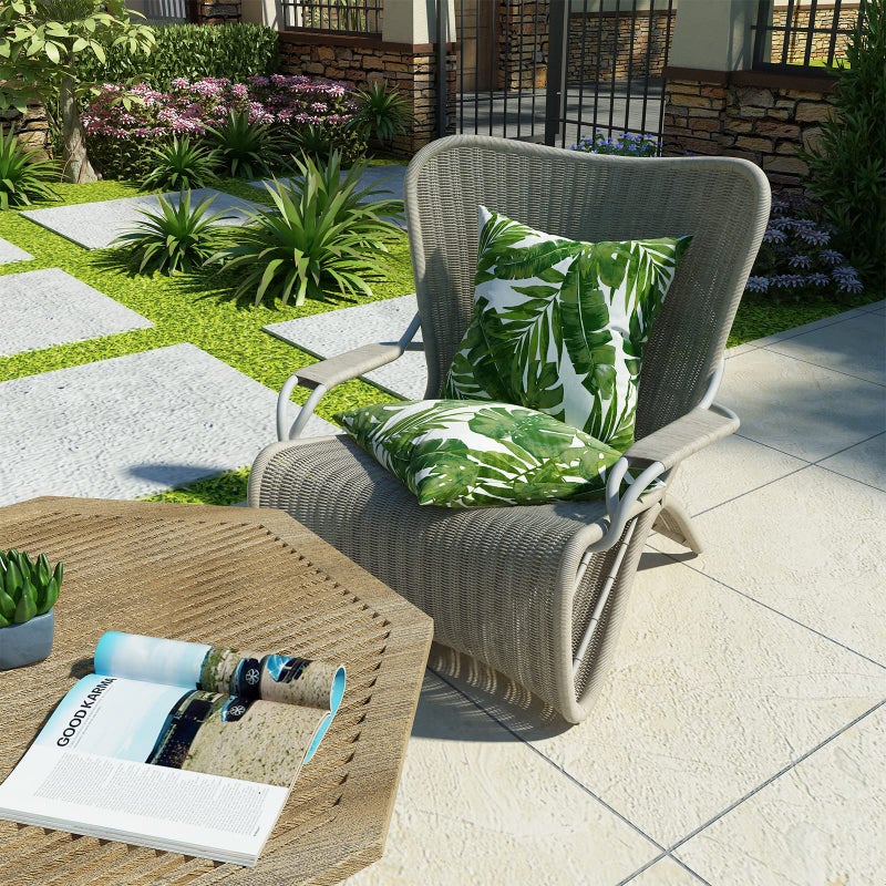 LVTXIII 2 Pack Outdoor Pillow Covers ONLY 18x18 Inch, Water-Repellent Square Decorative Cushion Covers for Patio Furniture, Garden, Sofa, Palm Green - Image 5
